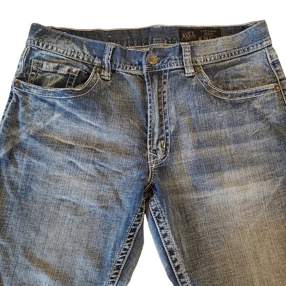 TK Axel Men's Weston Vintage Boot Jeans Flap Pockets Denim Distressed 34x29 - Picture 6 of 15